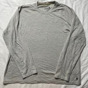 Smartwool Gray Long Sleeve Shirt Size Large Unisex Merino Wool Base Layer